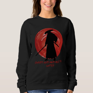 Retro Silhouette Samurai - Samurai Mind Quote Sweatshirt
