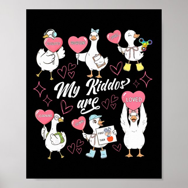 Retro Silly Goose Valentine A Applied Behaviour An Poster (Front)