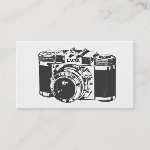 Retro Silver Camera Photographer Business Cards