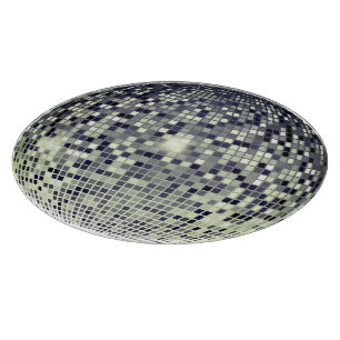 Retro Silver Disco Ball Glass Cutting Board