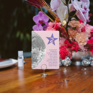 Retro Silver Disco Wedding Table Seating Card