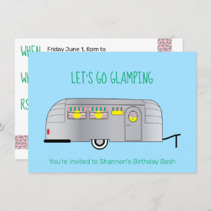 Retro Silver Streamlined Camper Glamping Invitation