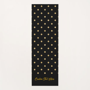 Retro Simple Elegance Gold Polka Dots Personalised Yoga Mat
