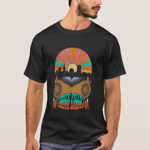 Retro Sioux Falls South Dakota Sunset Skyline Vint T-Shirt