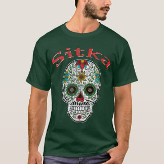 Retro Sitka Alaska Trendy Sugar Skull Oversized T-Shirt