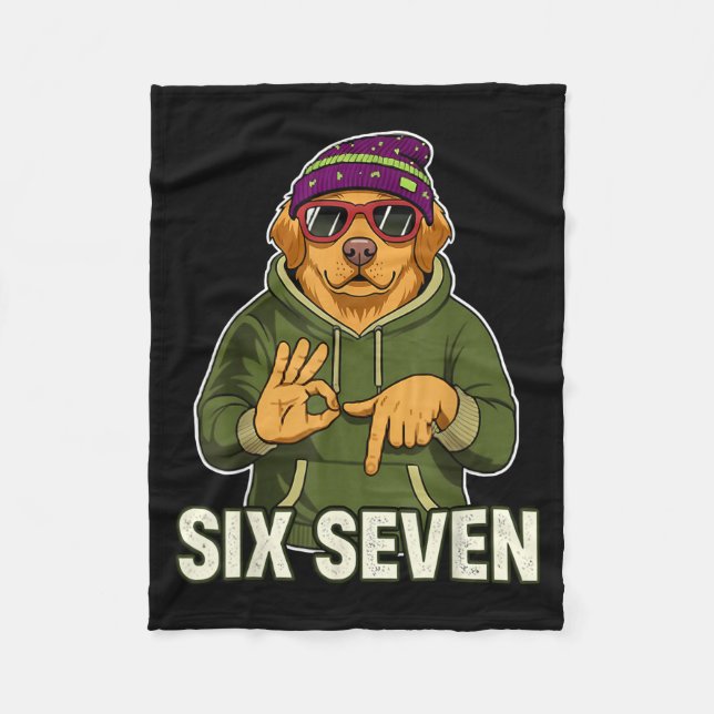 Retro Six Seven Golden Retriever Graphic Gift Men  Fleece Blanket (Front)