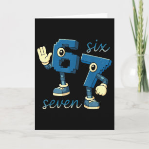 Retro Six Seven Number Meme Brainrot Gift For Men  Card