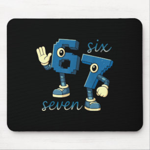 Retro Six Seven Number Meme Brainrot Gift For Men Mouse Pad