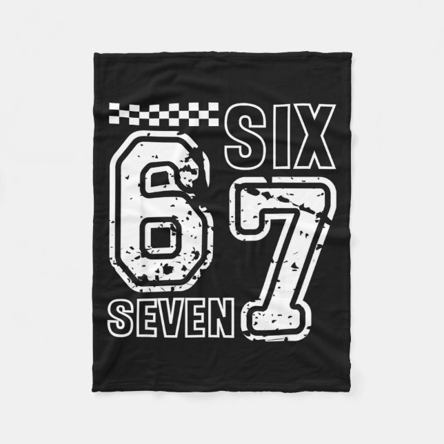 Retro Six Seven Numbers Clever Humor 6 7 Meme Mens Fleece Blanket (Front)