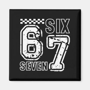 Retro Six Seven Numbers Clever Humor 6 7 Meme Mens Magnet