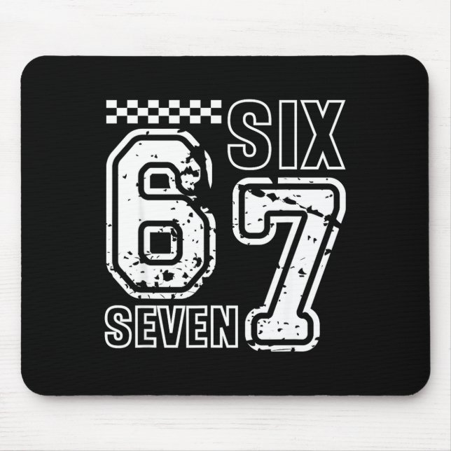 Retro Six Seven Numbers Clever Humor 6 7 Meme Mens Mouse Pad (Front)