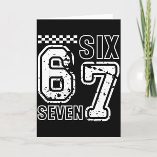 Retro Six Seven Numbers Clever Humour 6 7 Meme Men Card