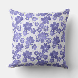 Retro, sixties, floral pattern, flowers, polka dot cushion