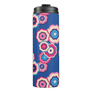 Retro Sixties Floral pattern Thermal Tumbler