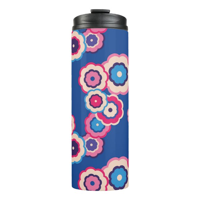 Retro Sixties Floral pattern Thermal Tumbler (Front)