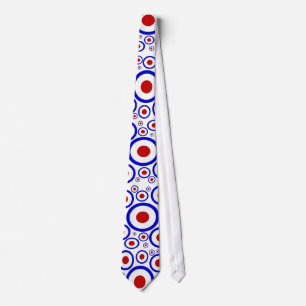 Retro sixties mod target circles neck tie