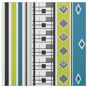 retro, sixties, popular, fashion, blue, green, geo fabric