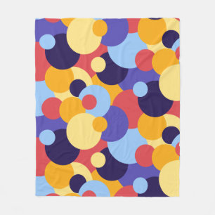 Retro Sixties Style Polka Dots in Bold Colours Fleece Blanket