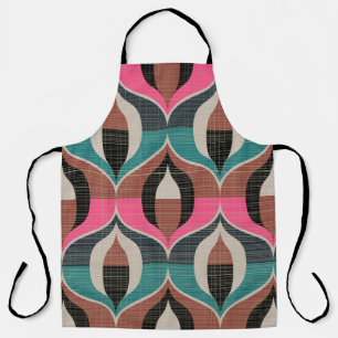 Retro Sixties Style Seamless Pattern Apron