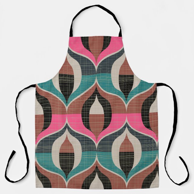 Retro Sixties Style Seamless Pattern Apron (Front)