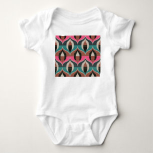 Retro Sixties Style Seamless Pattern Baby Bodysuit