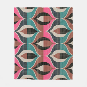 Retro Sixties Style Seamless Pattern Fleece Blanket