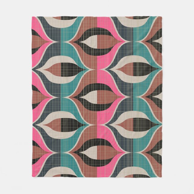 Retro Sixties Style Seamless Pattern Fleece Blanket (Front)