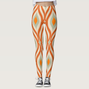 Retro Sixties Style Seamless Pattern Leggings