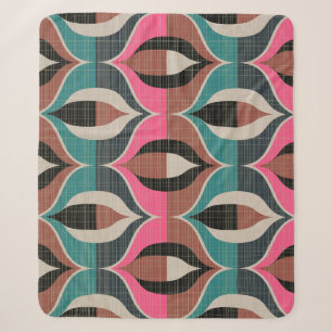 Retro Sixties Style Seamless Pattern Sherpa Blanket