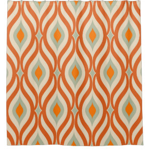 Retro Sixties Style Seamless Pattern Shower Curtain