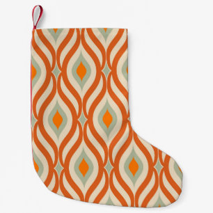 Retro Sixties Style Seamless Pattern Small Christmas Stocking