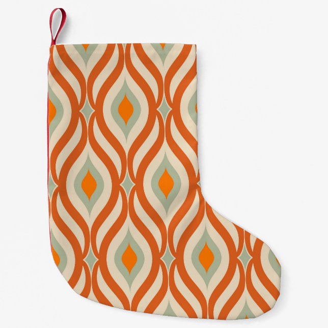 Retro Sixties Style Seamless Pattern Small Christmas Stocking (Front)