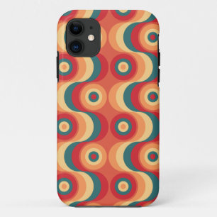 Retro Sixties wallpaper pattern scarlet iPhone 11 Case