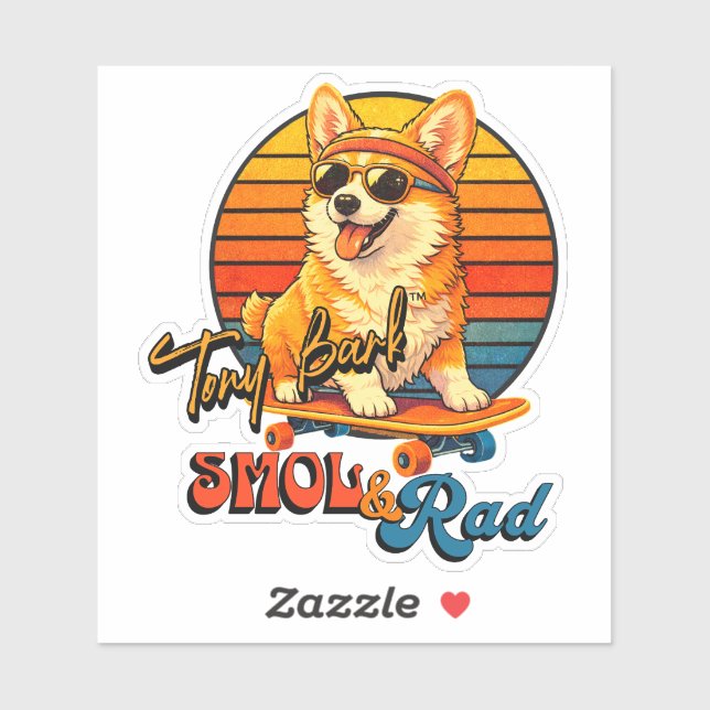 Retro Skate Corgi – Tony Bark™ – Smol & Rad  (Sheet)
