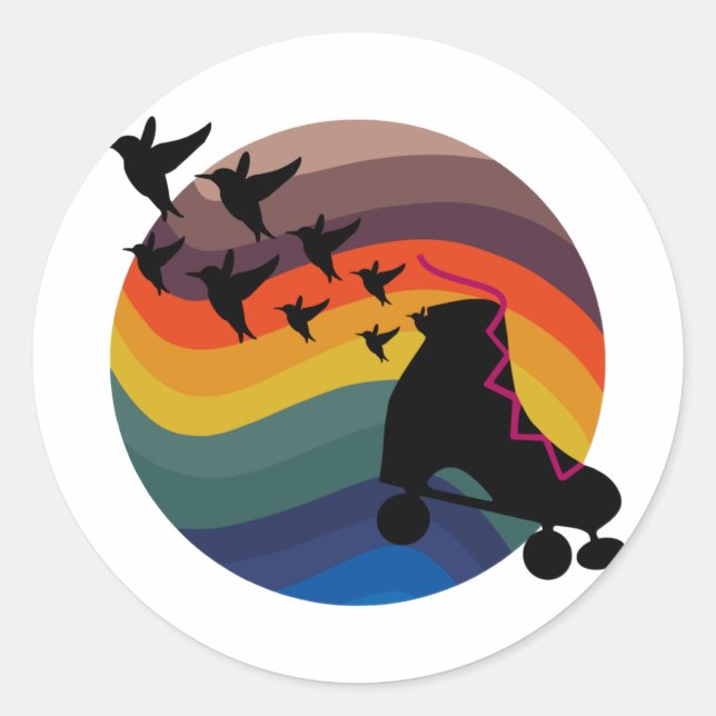 Retro Skate Free Classic Round Sticker (Front)