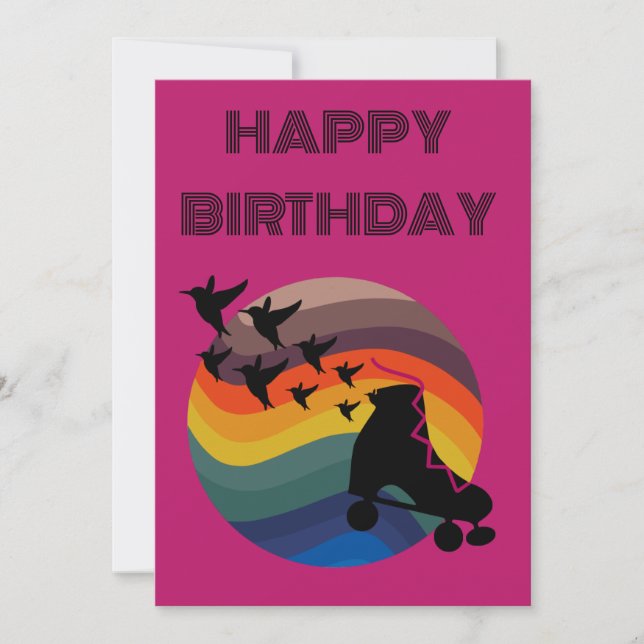 Retro Skate Free Holiday Card (Front)