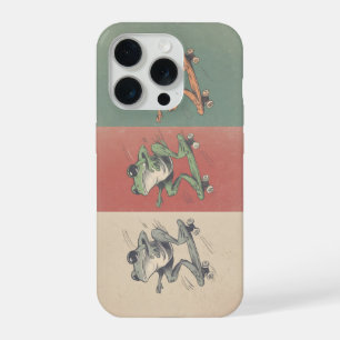 Retro Skate Frog Trio – Vintage Animal Art iPhone 15 Pro Case
