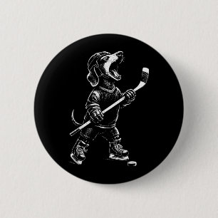Retro Skate Shoot Score Quote Ice Hockey Gift 6 Cm Round Badge