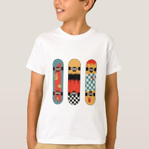 Retro Skateboard Colourful Cool Kids T-Shirt
