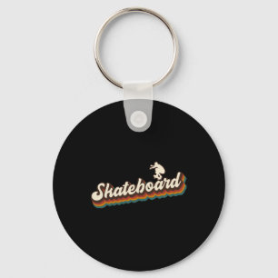 Retro Skateboard Graphic For Skateboarder - Skateb Key Ring