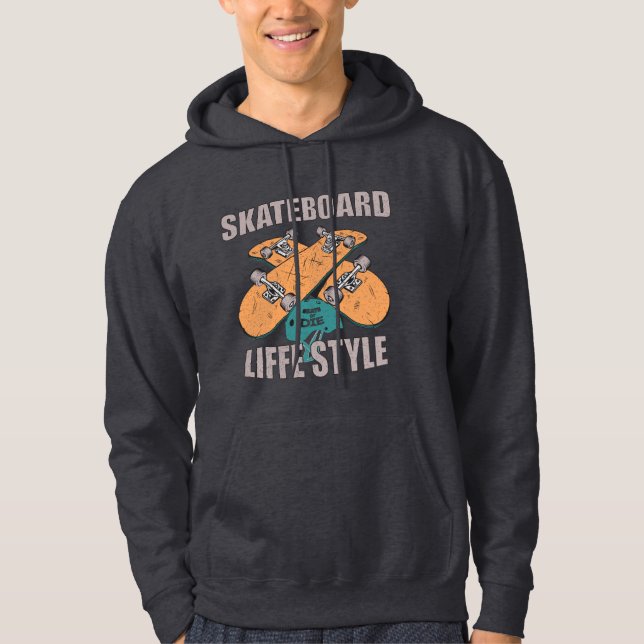 Retro Skateboard Lifestyle Hoodie (Front)