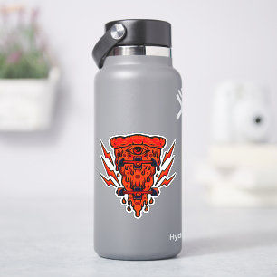 Retro Skateboard Pizza Orange 4" Kiss Cut Vinyl