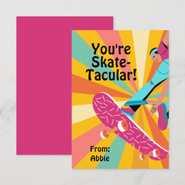 Retro Skateboard Valentine Invitation (Front/Back)
