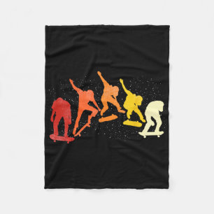 Retro Skateboarder Skate Skateboard Skater Skatebo Fleece Blanket