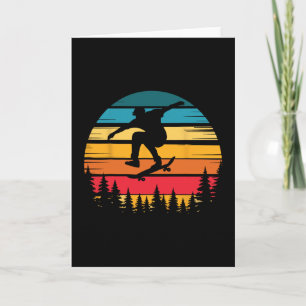 Retro Skateboarder Trick Move Vintage Skater Love Card