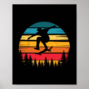Retro Skateboarder Trick Move Vintage Skater Love Poster