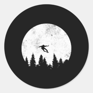 Retro Skateboarding 80s Vintage Skate Tee Shirt Classic Round Sticker