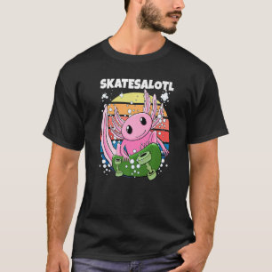 Retro Skateboarding Axolotl Skatesalotl Skater Axo T-Shirt