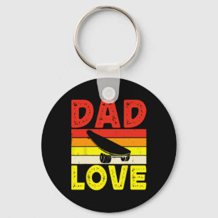 Retro Skateboarding Silhouette Skateboarder Skate Key Ring