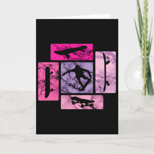 Retro Skateboarding Skate Extreme Sports Skateboar Card
